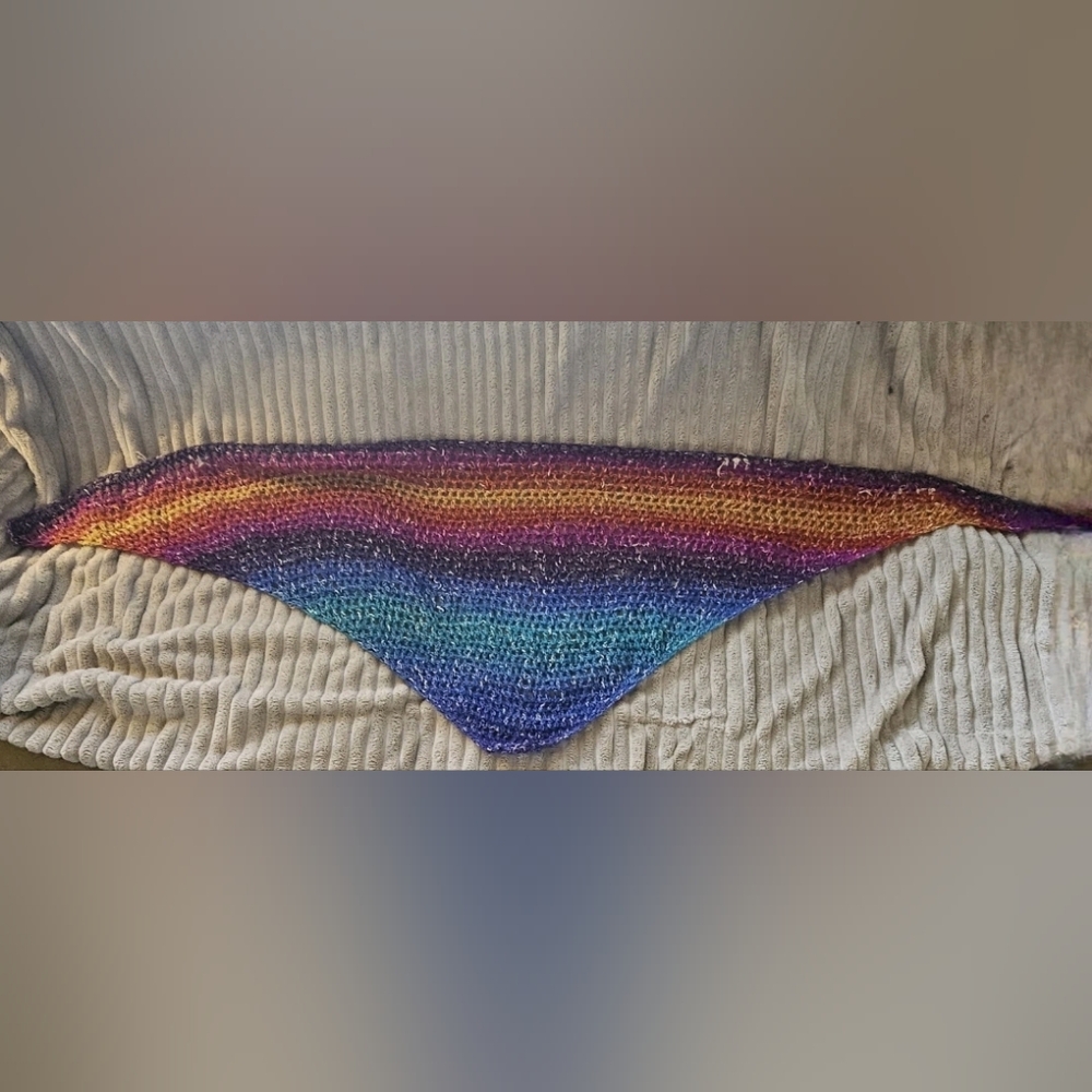 Handmade Crochet Shawl wrap Grandma cottage colorful Boho Soft cozy Comfort